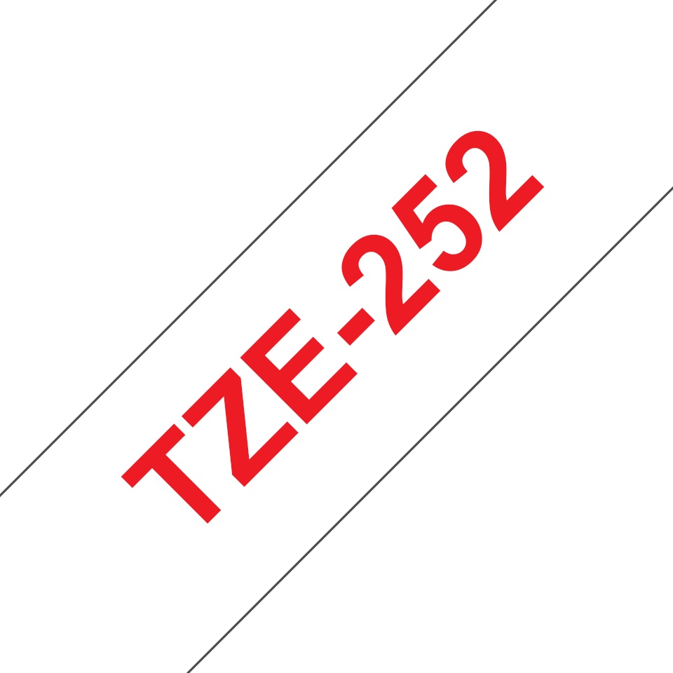 Brother Schriftband TZe-252 | 24 mm | Rot auf Weiß | 8 m