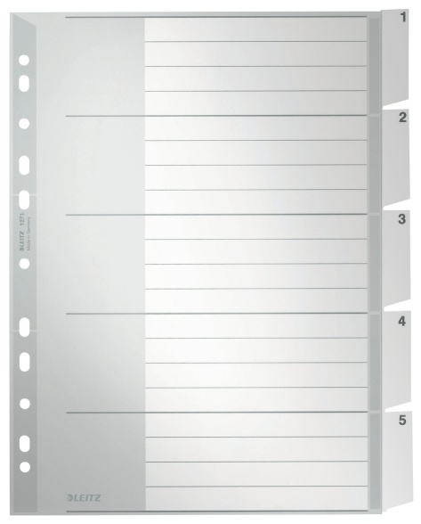 Leitz Register | DIN A4 | 1-5 · 5-teilig | Grau/Weiß