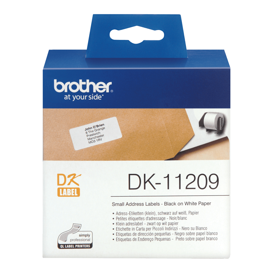 Brother Etikettenrolle DK-11209 | 29x62 mm | Weiß | Papier