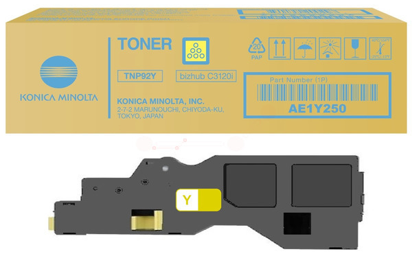 Original Konica Minolta TNP92Y | AE1Y250 Toner Gelb