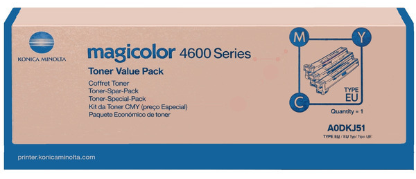 Original Konica Minolta A0DKJ51 Toner CMY Spar Set