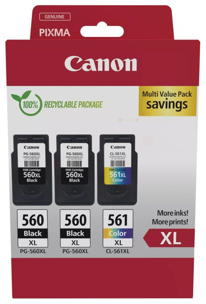 Canon PG-560XLx2/CL-561XL  schwarz, color Druckköpfe, 3er-Set