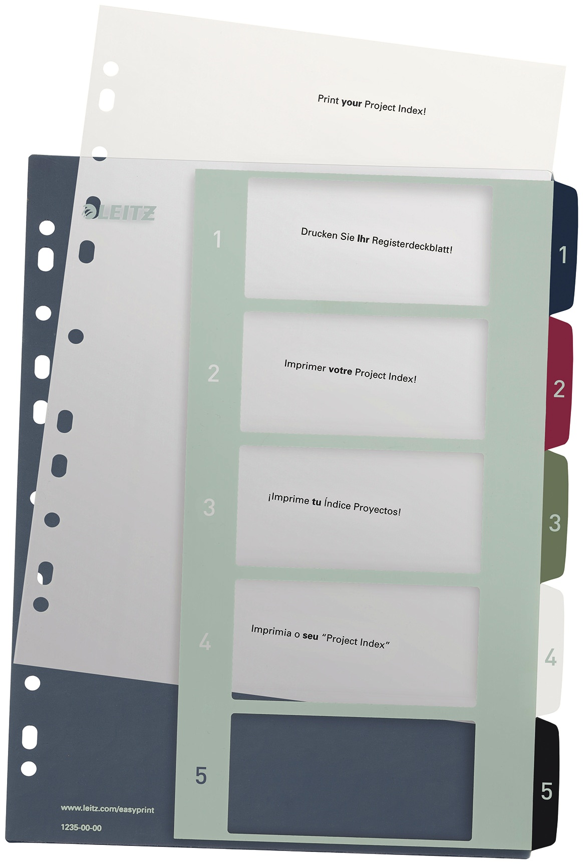 Leitz Register Style | DIN A4+ | 1-5 · 5-teilig | Mehrfarbig