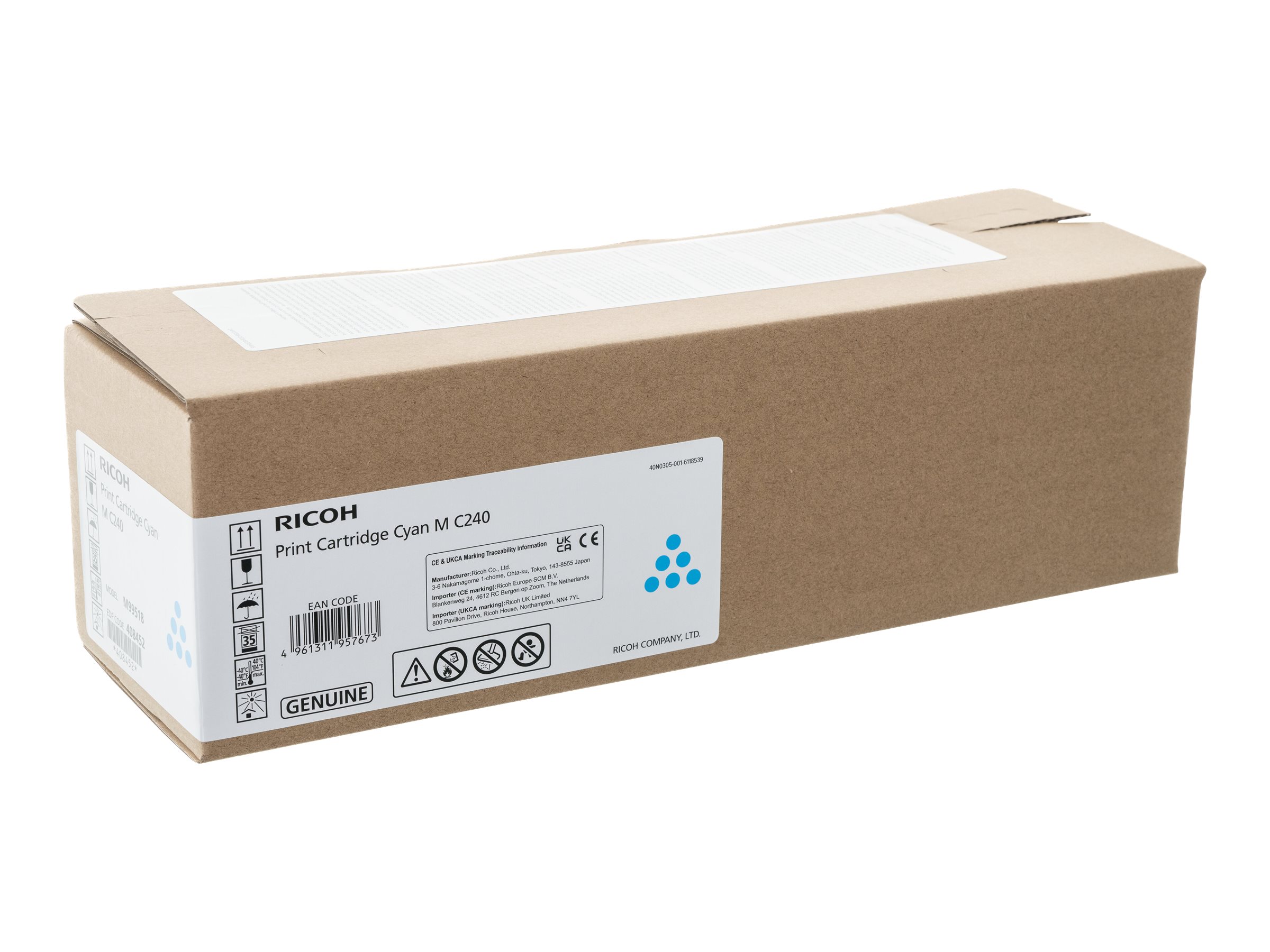 Original Ricoh 408452 Toner Cyan
