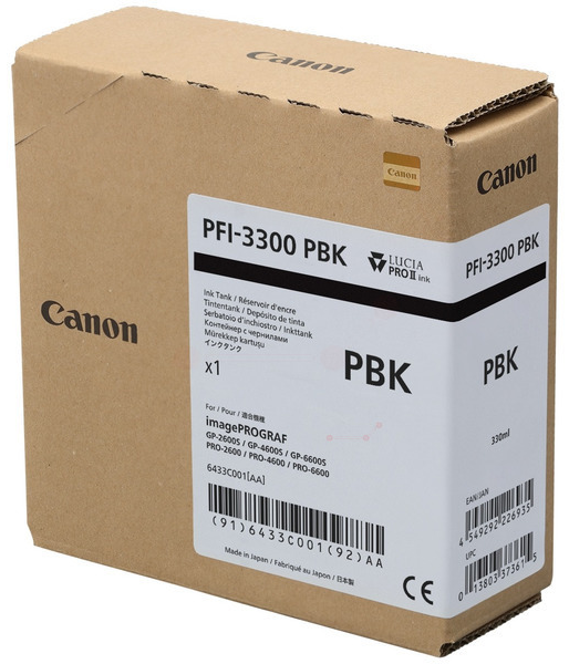 Original Canon PFI3300 | 6433C001 Tintenpatrone Foto Schwarz