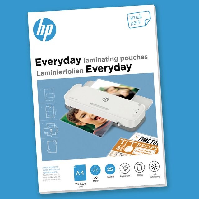 HP Everyday Laminierfolien A4 | 80 µm | glänzend | 25 Stück