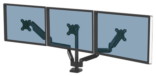 Fellowes Platinum Series Monitorarm | für 3 Monitore | bis 30" | bis 7 kg | Tischklemme | Schwarz