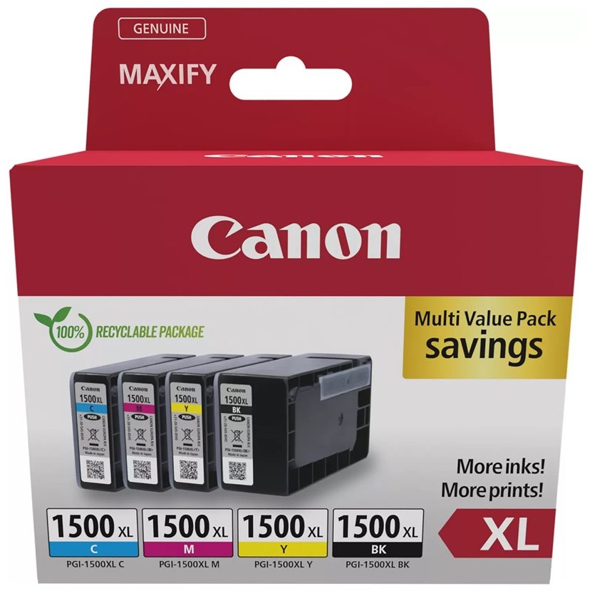 Original Canon 9182B010 | PGI1500 XL BK/C/M/Y Tinte Spar Set XL