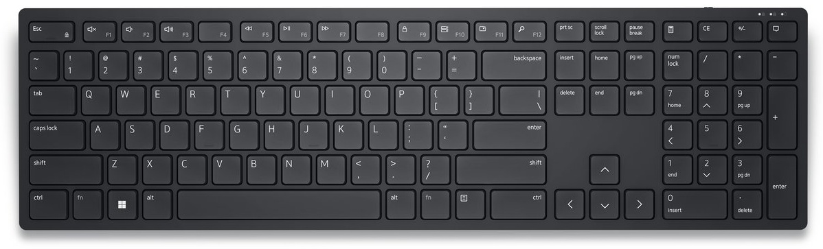 Dell KB500 Tastatur | Funk (2,4 GHz) | QWERTZ (DE) | mit Ziffernblock | 2× AAA-Batterie | Schwarz