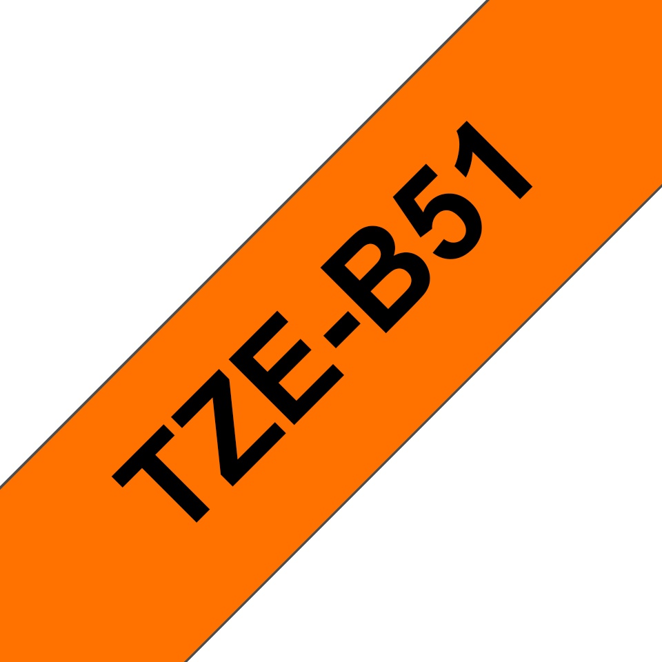 Brother Schriftband TZe-B51 | 24 mm | Schwarz auf Orange | 5 m