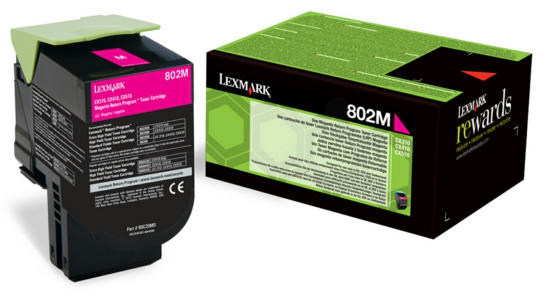 Original Lexmark 80C20M0 / 802M Toner Magenta