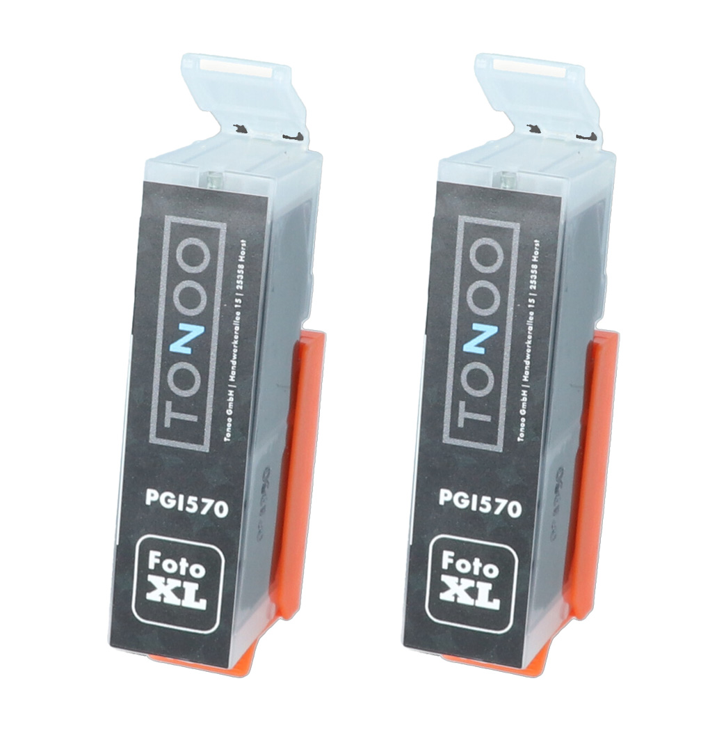 Tonoo® Tinte ersetzt Canon PGI570PGBK XL | 0318C007 Foto Schwarz XL Twin Pack ( 2 Stück )