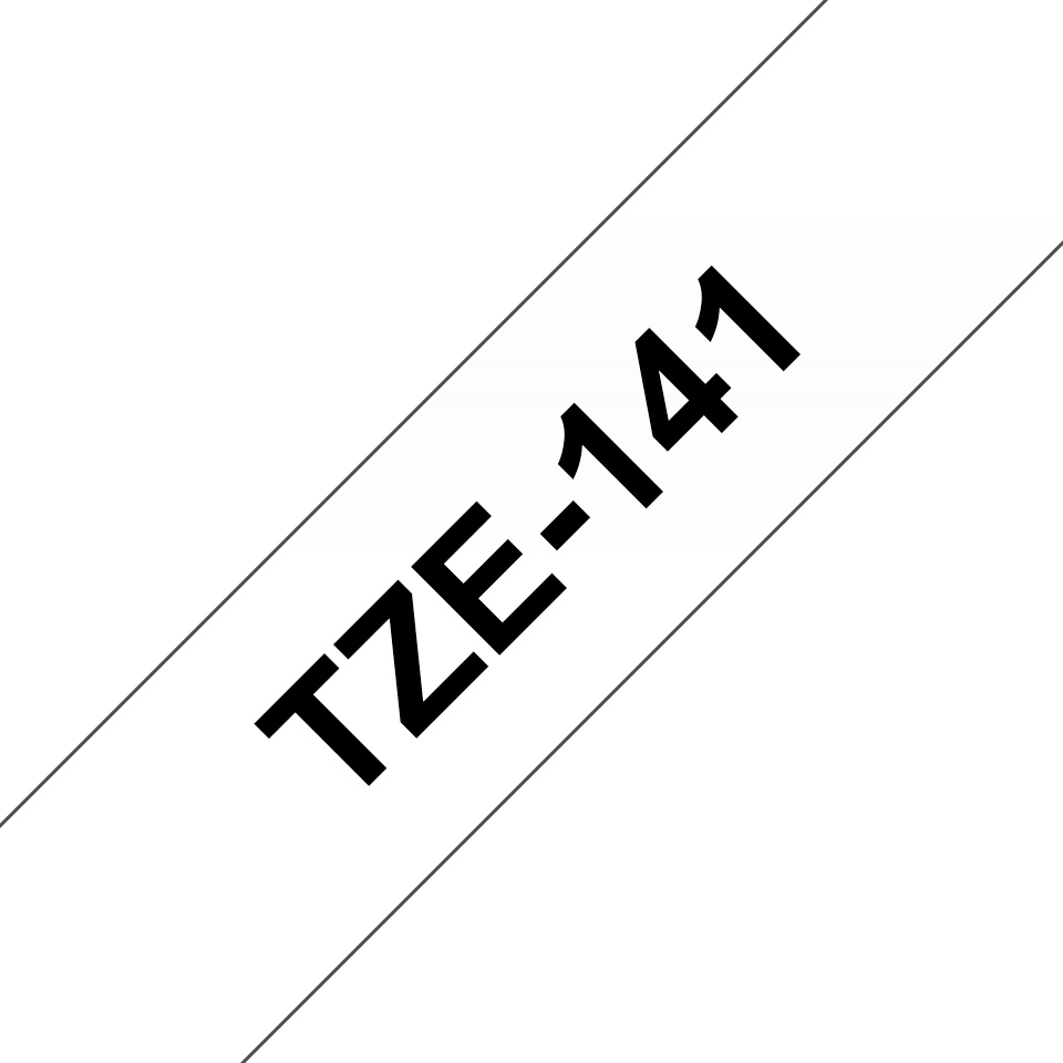 Brother Schriftband TZe-141 | 18 mm | Schwarz auf Transparent | 8 m