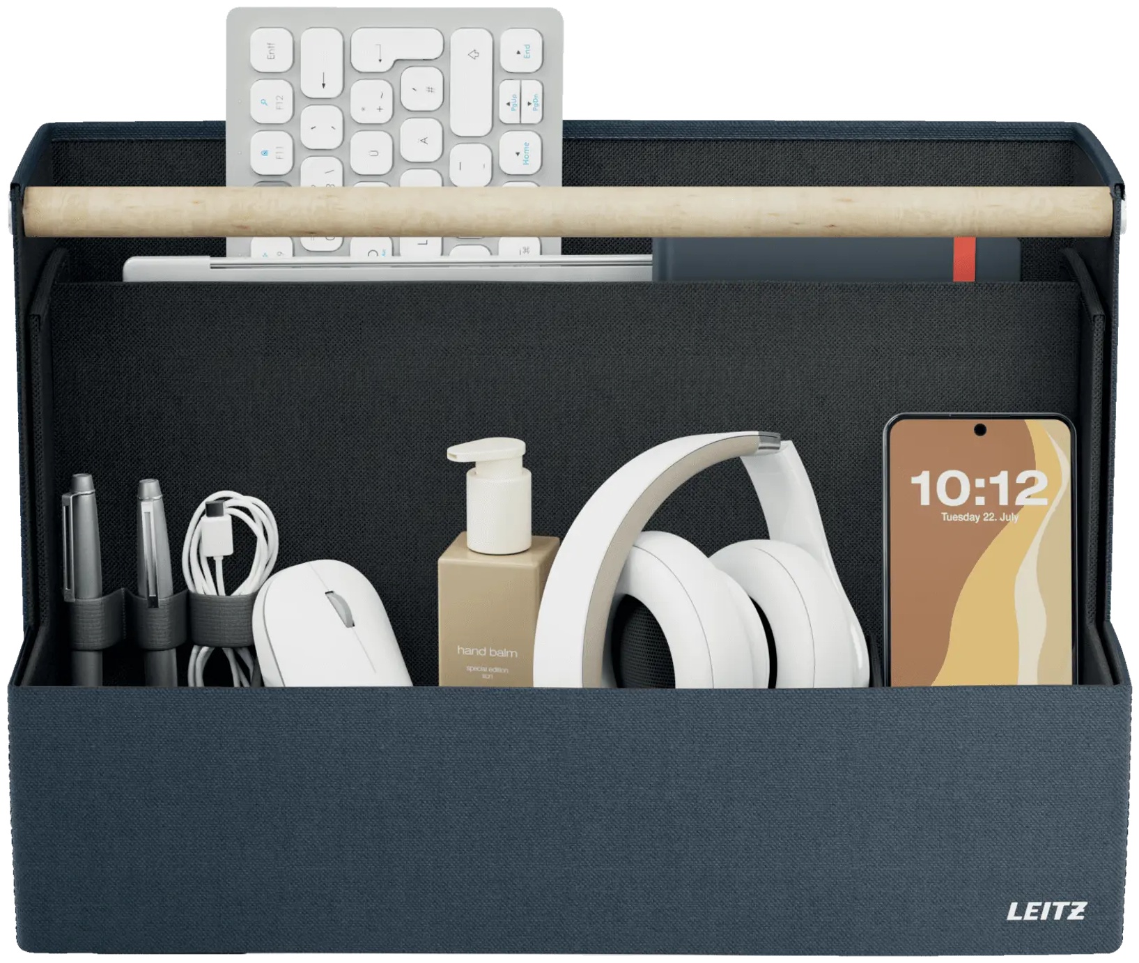 Leitz Schreibtischorganizer Schreibtisch-Organizer dunkel | 38 x 19 x 26 cm | Grau | Stoff