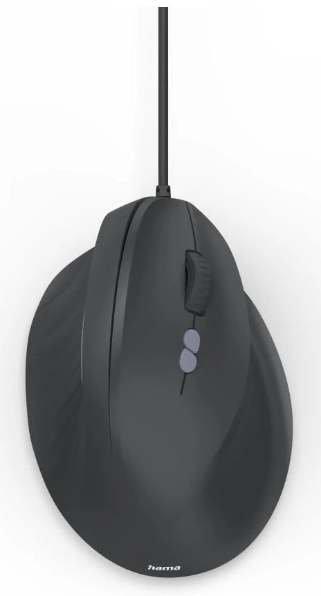 Hama ECM-500R Vertikalmaus | Kabel (USB) | 7 Tasten | 1800 dpi | Rechtshänder | Schwarz