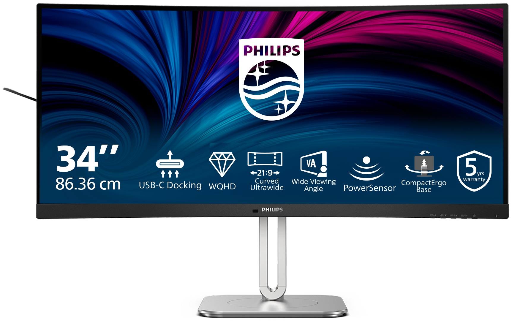 Philips 5000 series | 34B2U5600C/00 Curved-Monitor 34 zoll | 86,4 cm | UWQHD | 3440 x 1440 | Grau