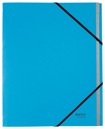 Leitz Ordnungsmappe recycle 3915 | DIN A4 | 12 Fächer | Blau | Karton