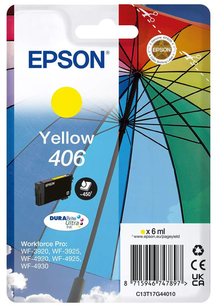 Original Epson 406 | C13T17G44010 Tintenpatrone Gelb