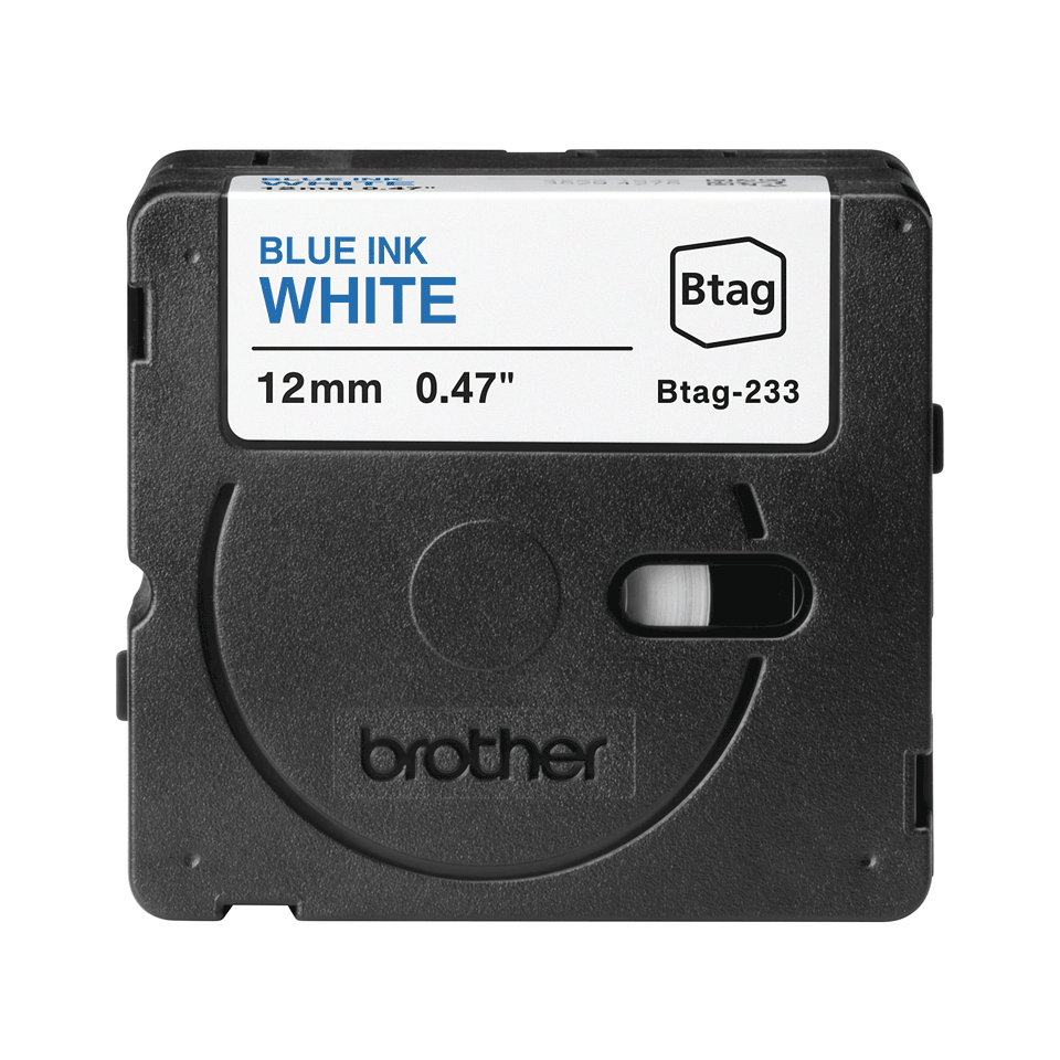 Brother Schriftband Btag BTAG233 | 12 mm | Blau auf Weiß | 4 m