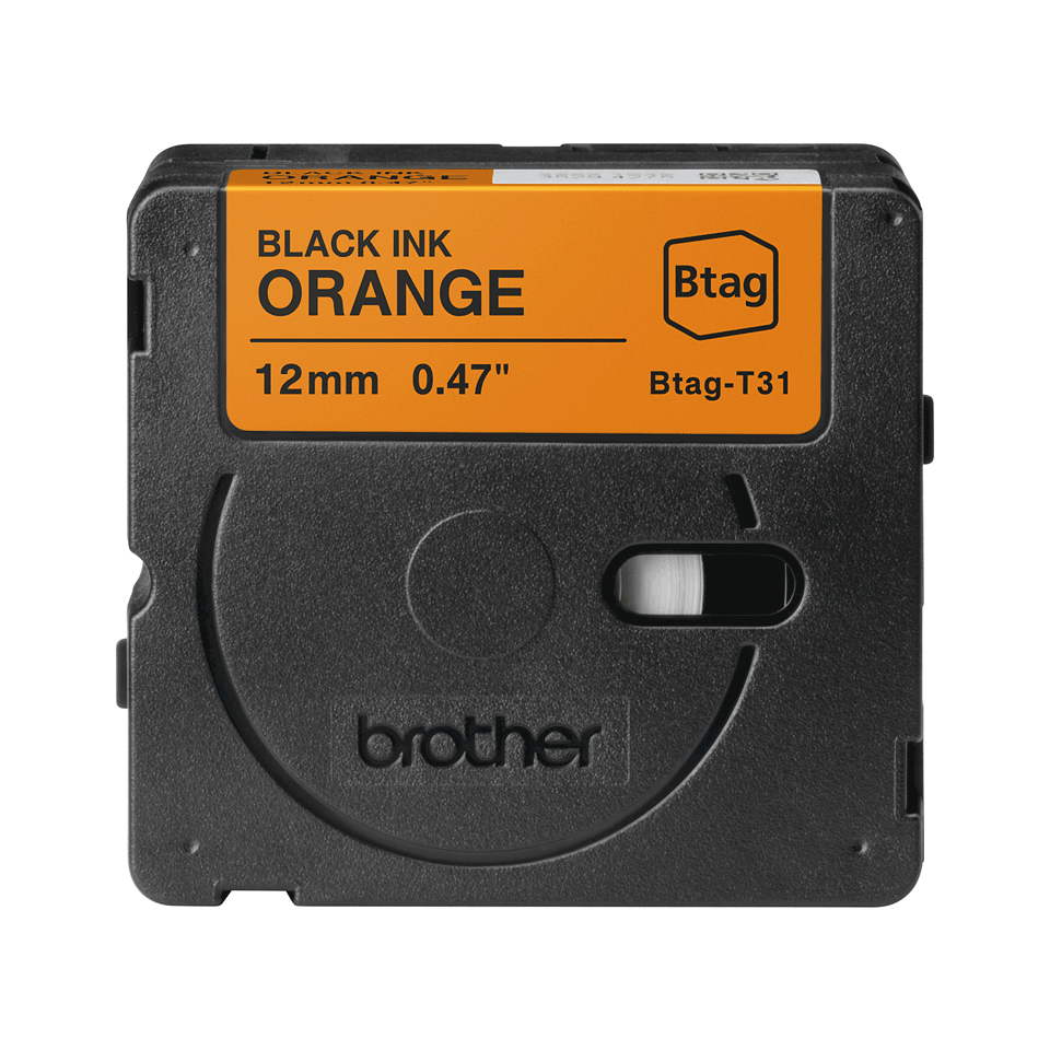 Brother Schriftband Btag BTAGT31 | 12 mm | Schwarz auf Orange | 4 m