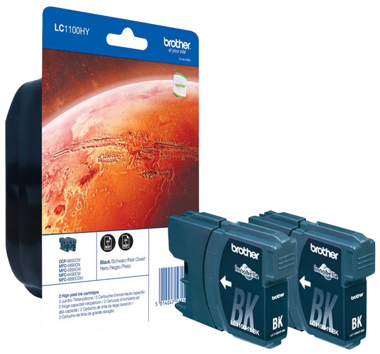Original Brother LC1100HYBKBP2DR Tinte Schwarz | 2 Stück | XL ( 2025 )