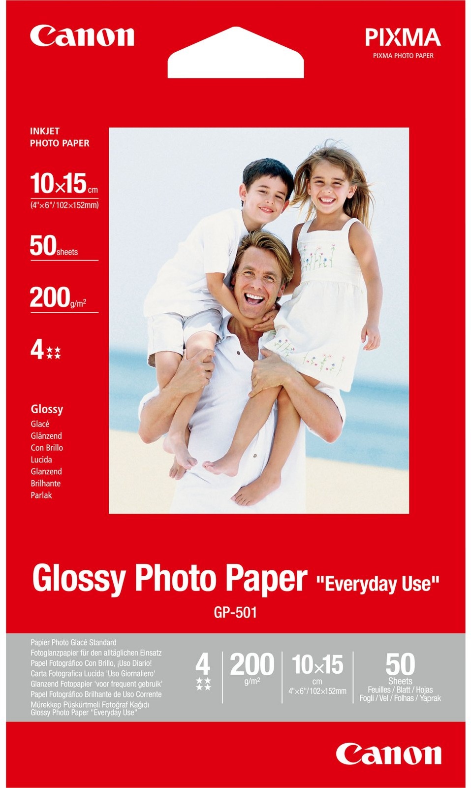 Canon Fotopapier GP-501 Glänzend | 10x15 cm | 200 g/m² | 50 Blatt