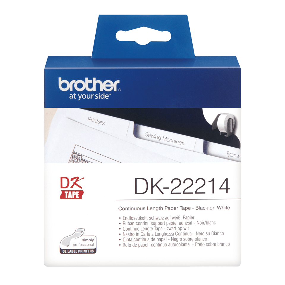 Brother Endlosetikett DK-22214 | 12 mm | Weiß | Papier