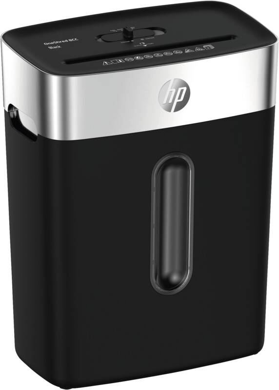HP OneShred 8CC Aktenvernichter | P-5 Mikroschnitt | 8 Blatt | 25 l | Schwarz