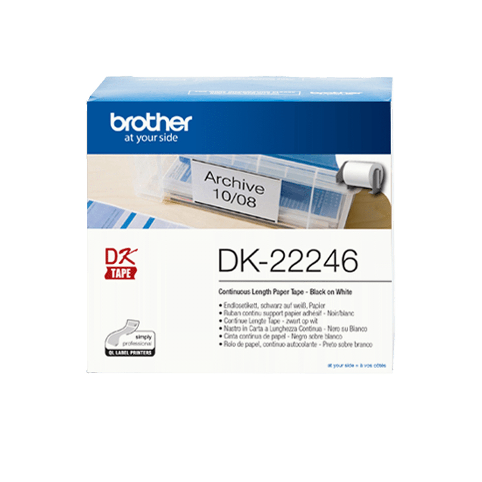 Brother Endlosetikett DK-22246 | 103 mm | Weiß | Papier