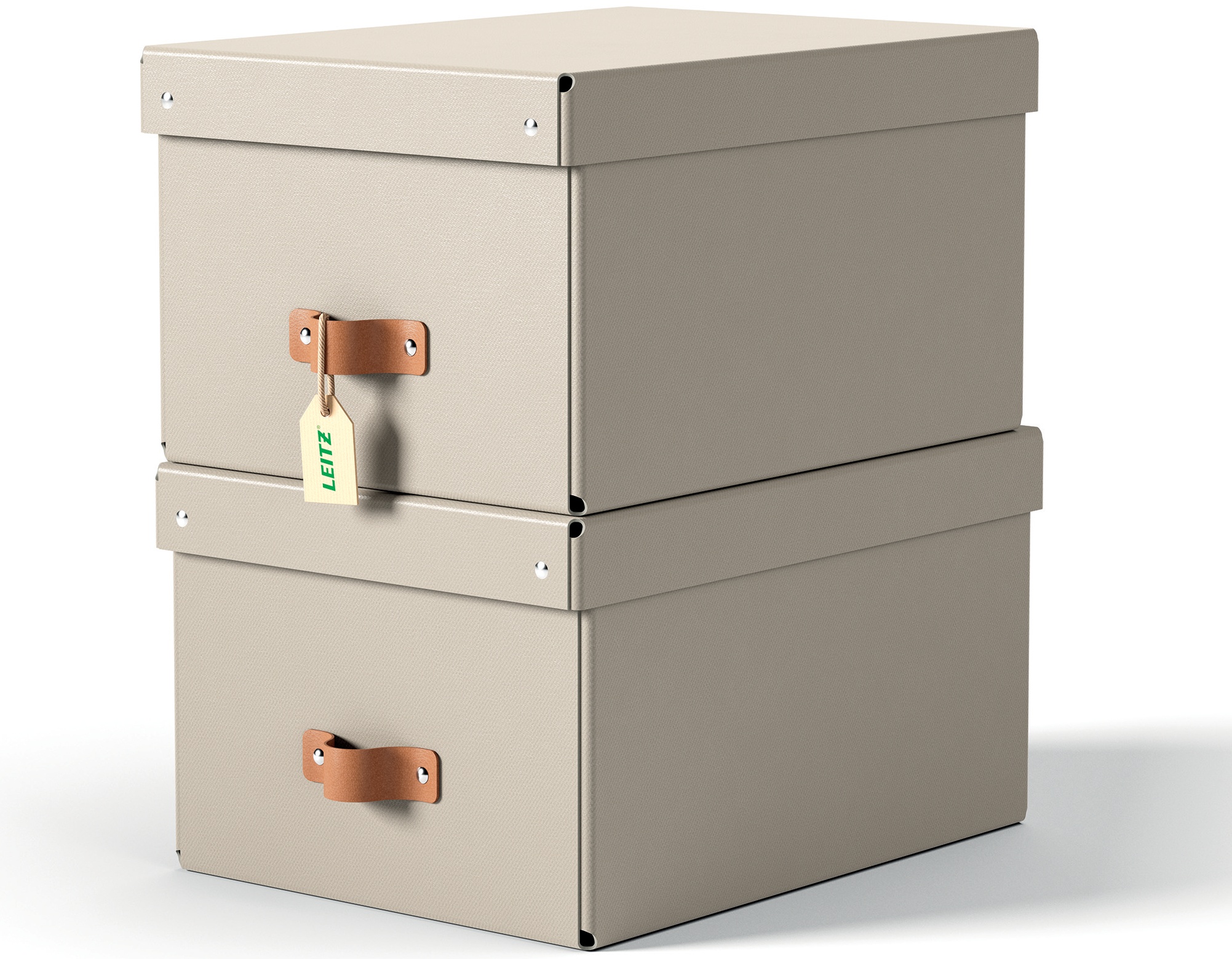 Leitz Aufbewahrungsbox Puro | 17 l | 27 x 37 x 20 cm | Beige | 2er-Pack
