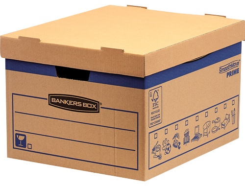 Bankers Box Umzugskarton SmoothMove | 44,5 x 38,7 x 29,4 cm | Natürlich/Natur | 10er-Pack