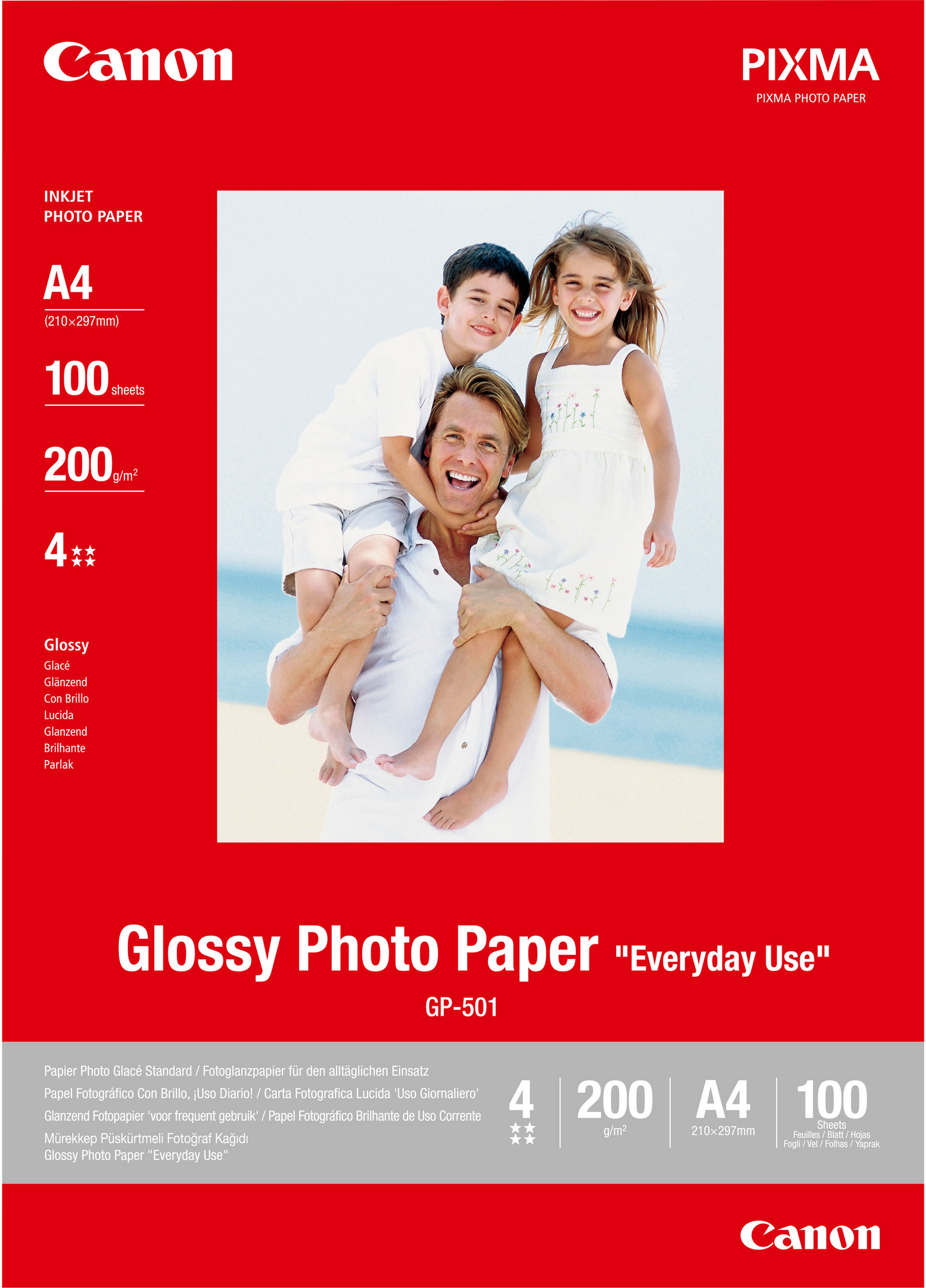 Canon Fotopapier GP-501 Hochglänzend | A4 | 200 g/m² | 100 Blatt