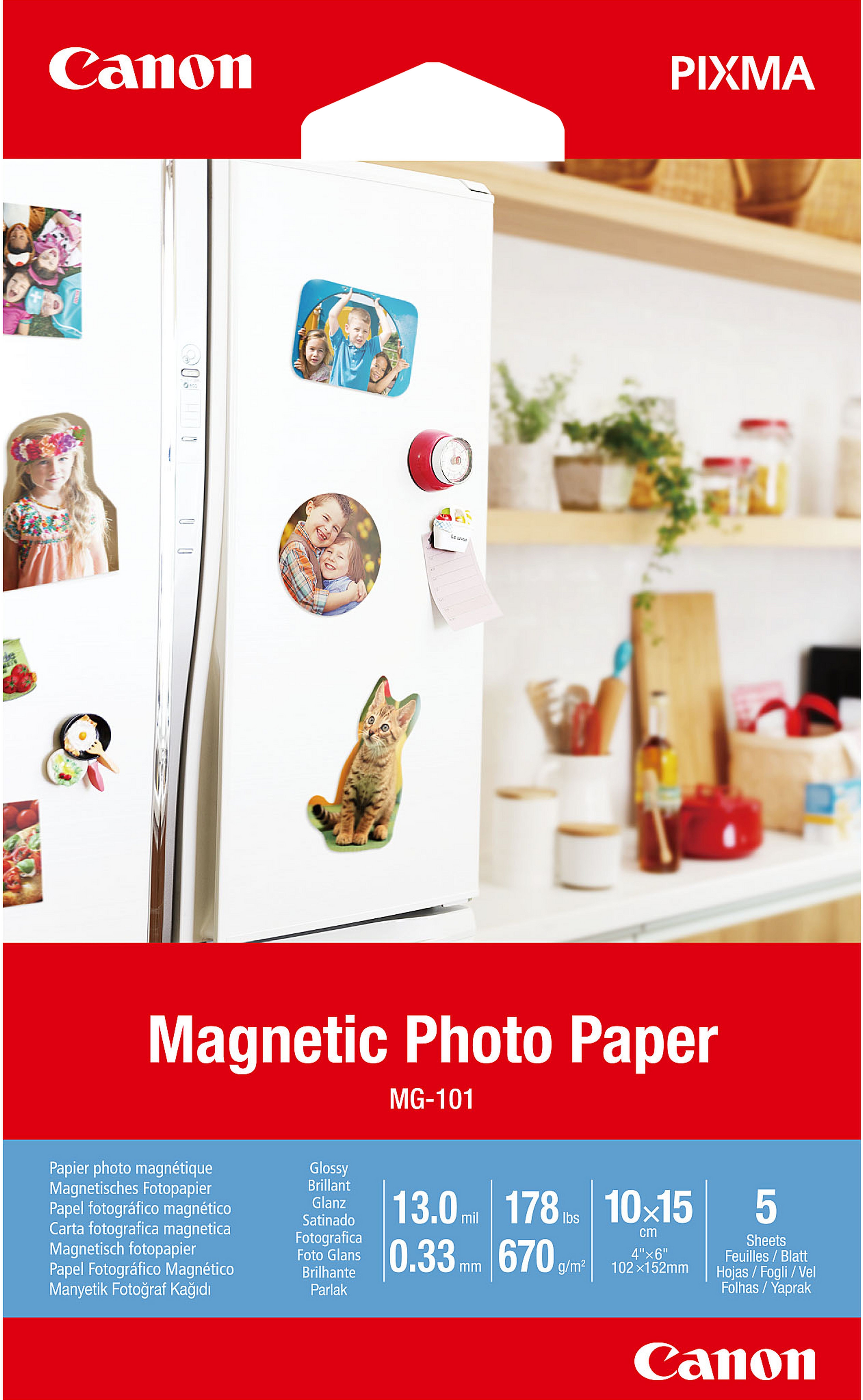 Canon Fotopapier MG-101 Glänzend | 10x15 cm | 670 g/m² | 5 Blatt