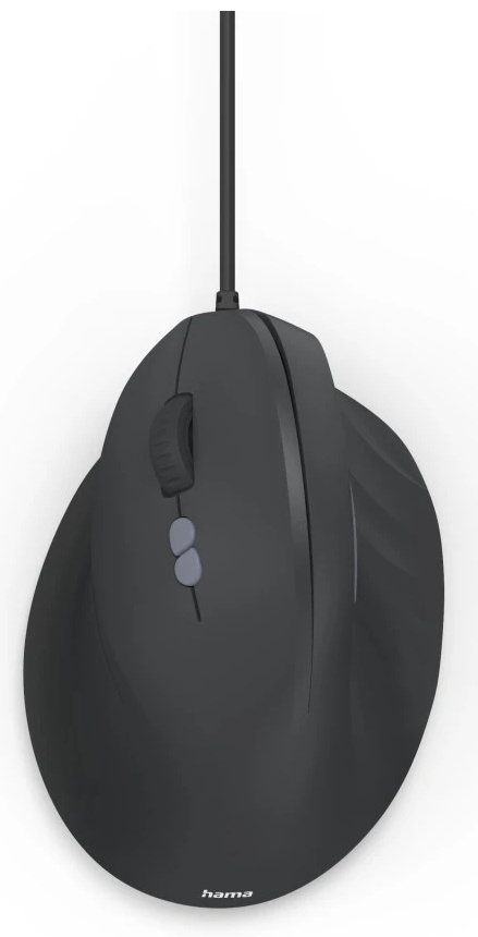 Hama ECM-500L Vertikalmaus | Kabel (USB) | 7 Tasten | 1800 dpi | Linkshänder | Schwarz