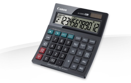Canon AS-220RTS Tischrechner | 12 Stellen | Batterie | Steuerberechnung | Schwarz