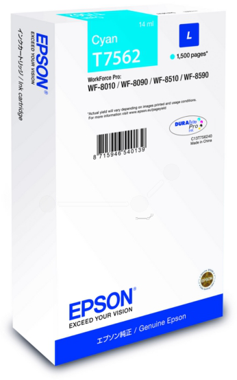 Original Epson T7562L | C13T75624N Tintenpatrone Cyan