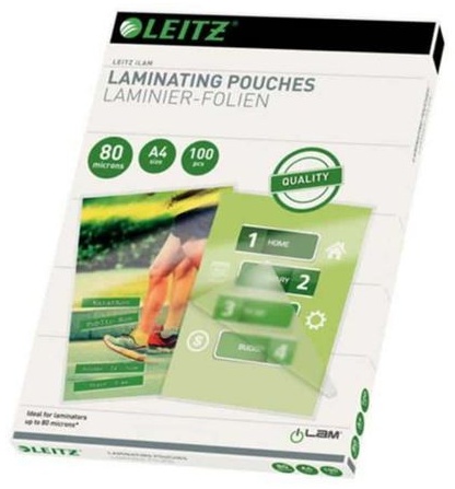 Leitz Laminierfolien A4 | 80 µm | glänzend | 100 Stück