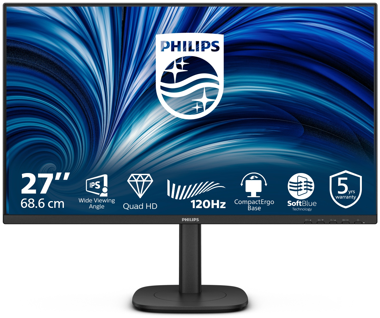 Philips 27B2N3500J/00 Monitor 27 zoll | 68,6 cm | WQHD | 2560 x 1440 | Schwarz