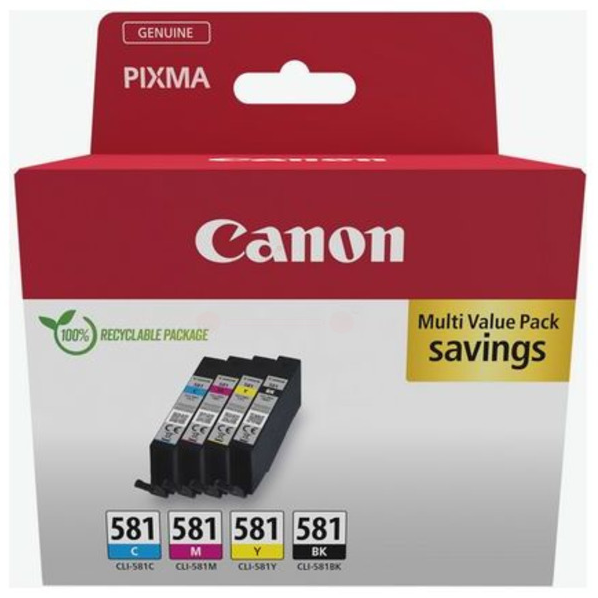 Original Canon 2103C004 | CLI581 BK/C/M/Y Tinte Spar Set ( 4 Farben )