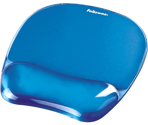 Fellowes Crystals Gel Mauspad mit Handballenauflage | 20 × 23 cm | Gel | Blau