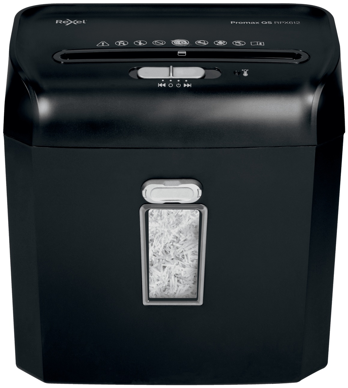 Rexel ProMax RPX612 Aktenvernichter | P-4 Partikelschnitt | 6 Blatt | 12 l | Schwarz