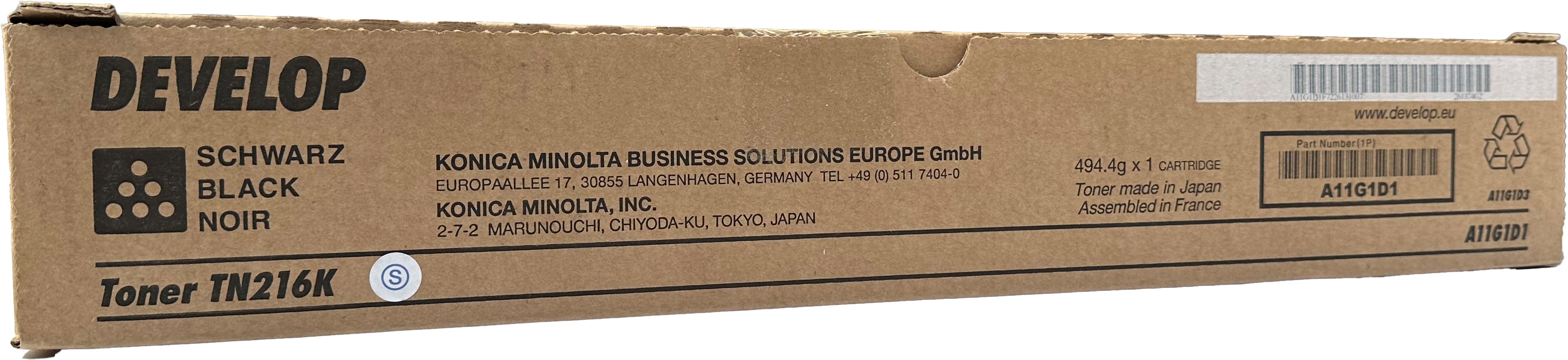 Original Develop A11G1D1 | TN216K Toner Schwarz