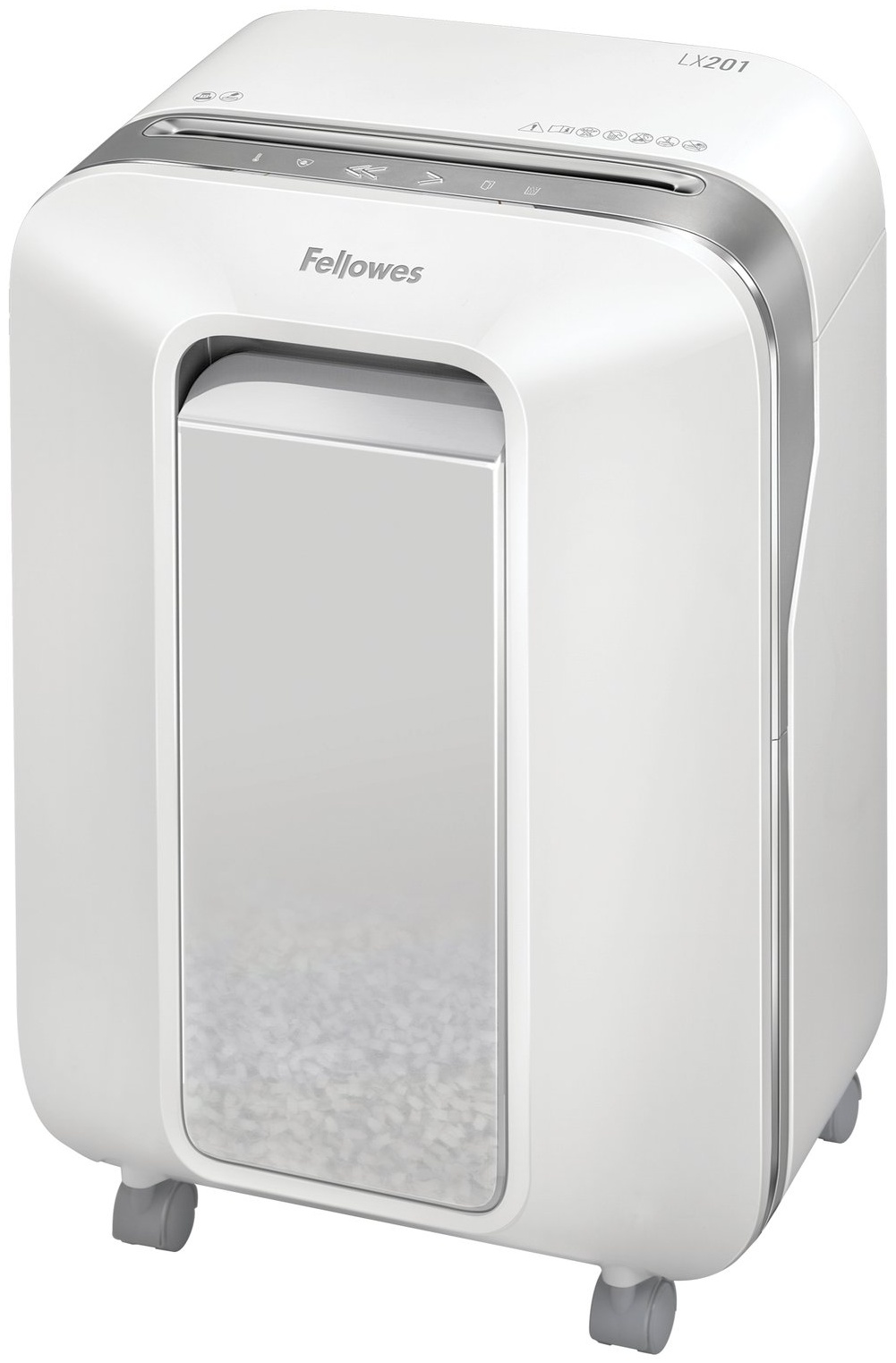 Fellowes Powershred LX201 Aktenvernichter | P-5 Mikroschnitt | 12 Blatt | 22 l | Weiß