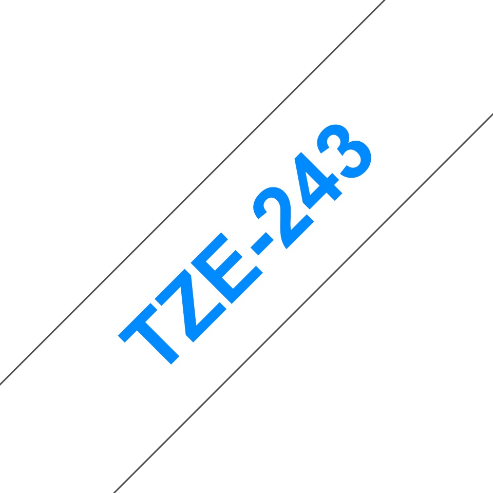 Brother Schriftband TZe-243 | 18 mm | Blau auf Weiß | 8 m