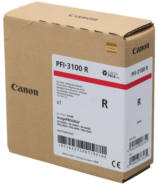 Original Canon PFI3100 | 6427C001 Tintenpatrone Rot
