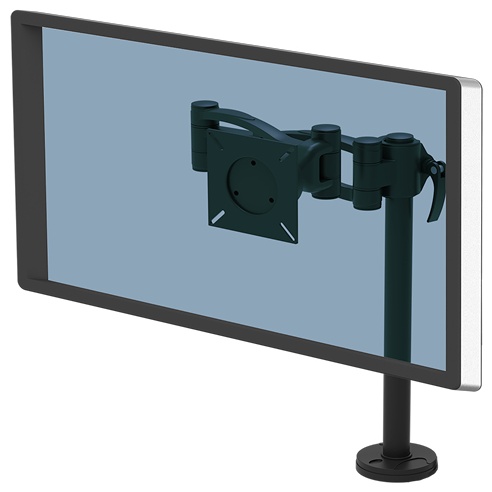 Fellowes Vista Monitorarm | für 1 Monitor | bis 32" | bis 10 kg | Tischklemme | höhenverstellbar | Schwarz