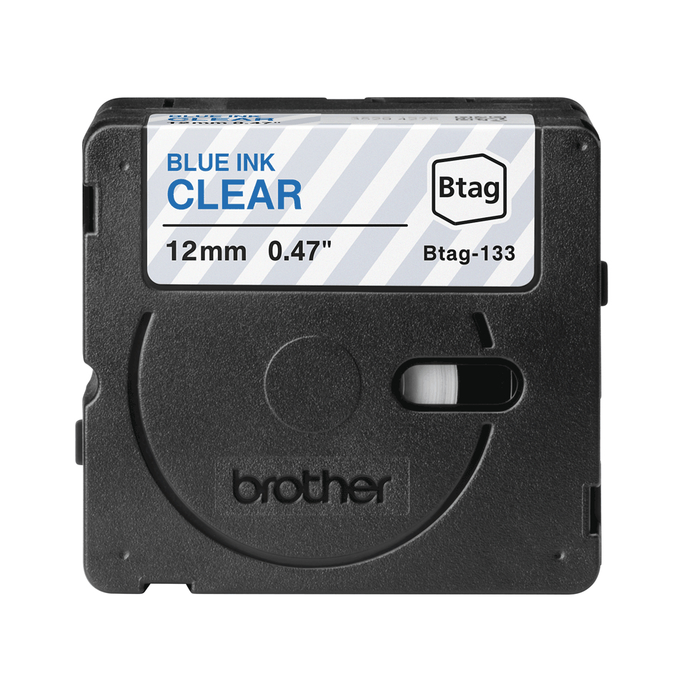 Brother Schriftband Btag BTAG133 | 12 mm | Blau auf Transparent | 4 m