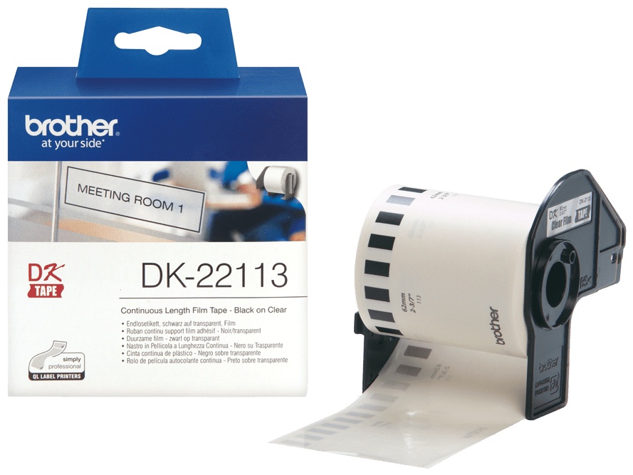Brother Endlosetikett DK22113 | 62 mm | Transparent