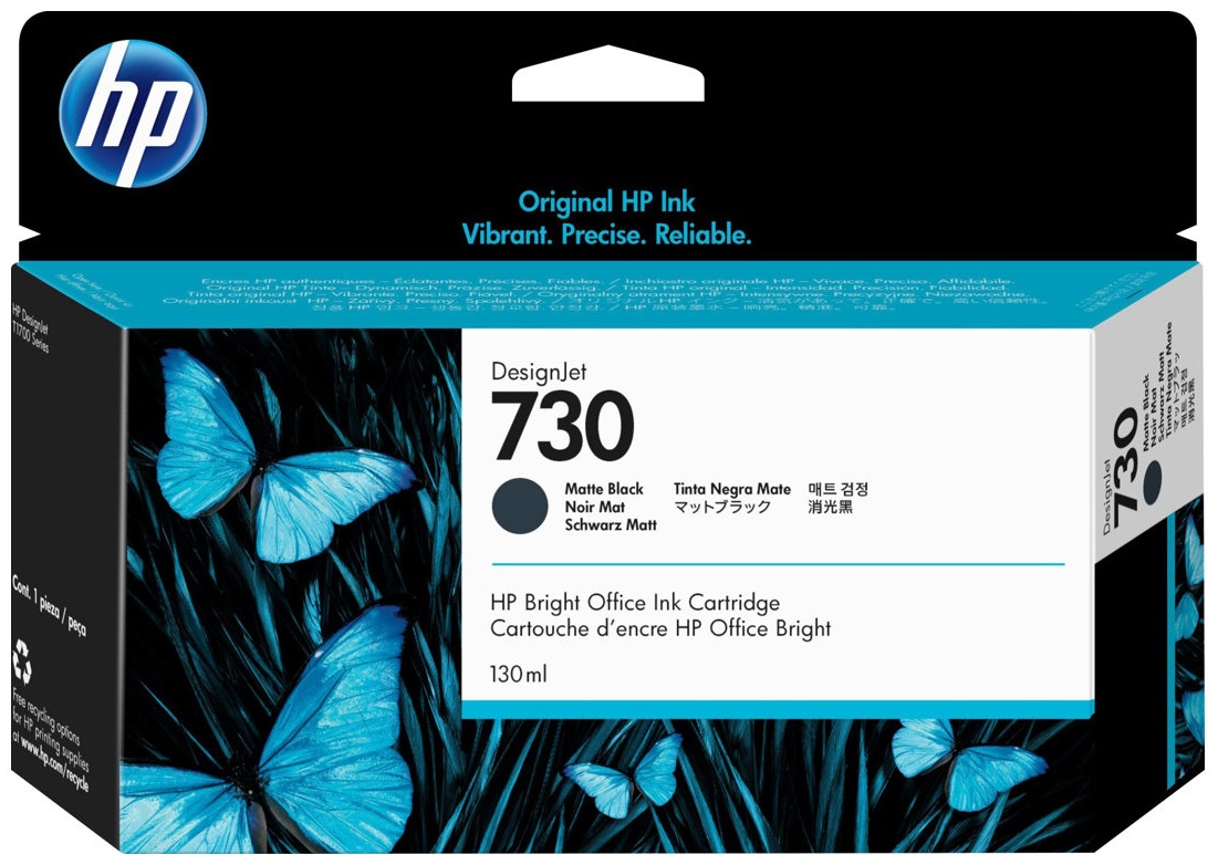 Original HP 730 | P2V65A Tinte Matt Schwarz