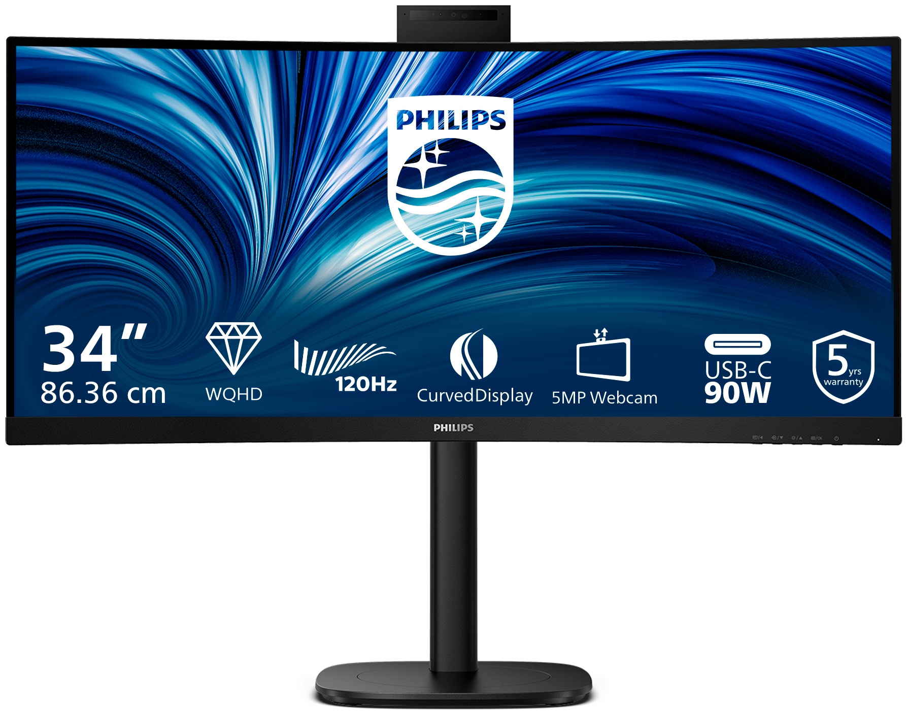 Philips 3000 series | 34B2U3600CH/00 Curved-Monitor 34 zoll | 86,4 cm | UWQHD | 3440 x 1440 | Schwarz